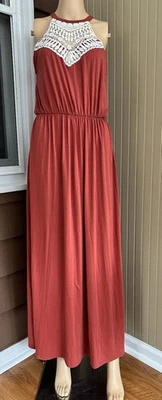 Maxi Vestido Uttra Flirt con Encaje Frontal y Cintura Elástica ~ Talla Grande Foto 1 de 4