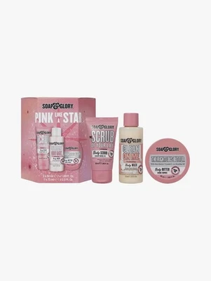 Soap & Glory Pink Like A Start 3pc Gift Set Body Scrub Wash Butter - Image 1 of 2