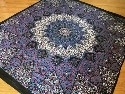 Tapiz colgante de pared grande bohemio hippie algodón decoración de pared (88”x83”) Foto 1 de 4