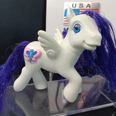 2004 My Little Pony G3 Cloud Climber White Pegasus Tinsel Hair 3D Cutie VTG MLP — 第 1/4 张图片