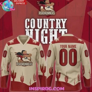 Personalized Tucson Roadrunners x Country Night 2025 Hockey Shirt All Printed - Picture 1 of 7