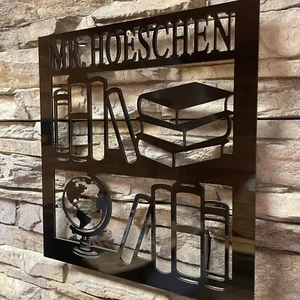 Personalized Bookshelf Sign | Door hanger | Library Sign | Gift for Teachers - Picture 1 of 15