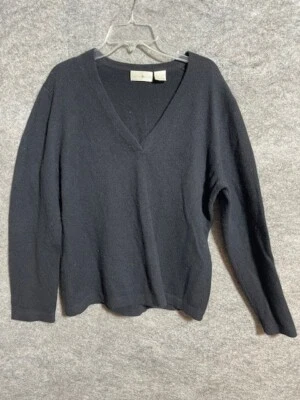 Preswick & Moore Sweater Mens L Cashmere V Neck Long Sleeve Pullover Black - Image 1 of 4