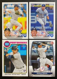 Oswald Peraza 2023 Topps Rookie Card RC Lot of 4 New York Yankees Bowman - Picture 1 of 2