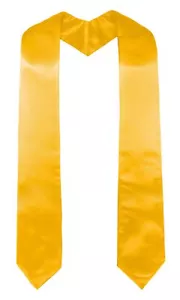 Plain Graduation Stole for Unisex Adults Sash 60"/72" Long 16 Colors Gold 72 - Picture 1 of 7