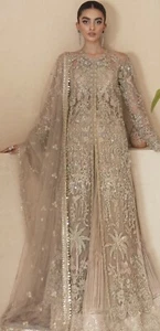 Asian Indian Pakistani Party Wear Wedding Maxi Dress Stitched - Picture 1 of 8