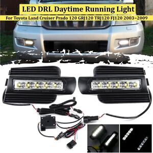 for Toyota Land Cruiser Prado LED DRL Daytime Running Light w/ Turn Signal White