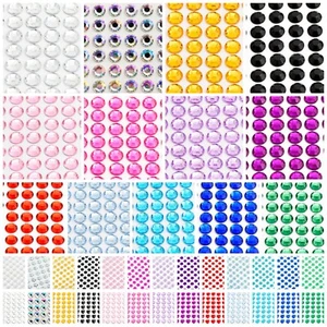 Diamante Rhinestone Gems Sheet Self Adhesive Flat Back Stick on Crystals Crafts - Picture 1 of 23