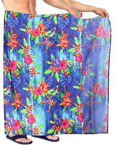 HAPPY BAY 3D HD Men's Sarong Sleepwear Pareo Beach Swim Wrap 78"X42" Blue_Y582 - Picture 1 of 3