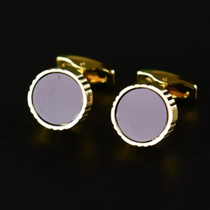 Golden Black Stylish Italian Style Cuff Links Men's  Cufflinks Formal Fashion - Picture 1 of 4