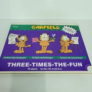 Drawing Pad Comic Boxes Construction Paper Three Time The Fun Mead Garfield Odie - Picture 1 of 4