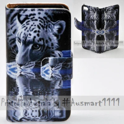 For Huawei Series - White Tiger Print Wallet Mobile Phone Case Cover - Image 1 of 3