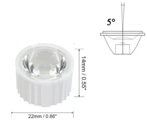 Lente di collimazione 5° con supporto 22mm per chip led da 1w 2w 3w 5w - Foto 1 di 3