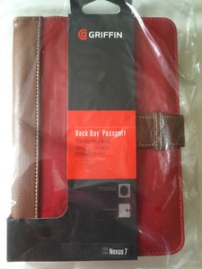 Griffin Nexus 7 Kindle Fire e-reader Book Case Cover Red brown