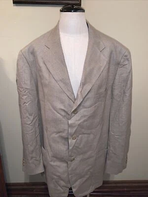 Blazer Bachrach para hombre talla? Chaqueta de Mezcla de Lana de Seda Tostada Dorada Hecha en Italia Usada en Excelente Condición (149) Foto 1 de 4