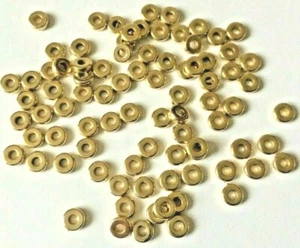 50 x Gold Coloured Flat Round CCB Spacer Beads - Size 6x2mm. - Picture 1 of 3