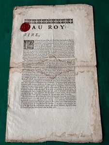 ÉTATS DE  BÉARN  PARLEMENT  DE  PAU 20  JUILLET  1720 AU ROI  AVEC SON SCEAU - Picture 1 of 7