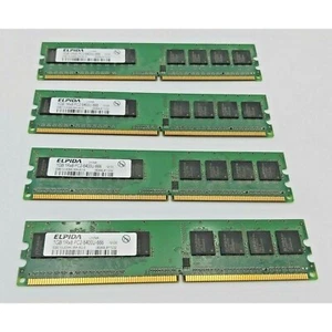 Memory Ram - Elpida 1GB - 1RX8 - PC2-6400U-666 - EBE10UE8ACWA-8G-E - Lot of 4 - Picture 1 of 2