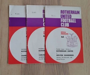 Rotherham United 1965/66 selección de programas de liga local del menú - Imagen 1 de 4
