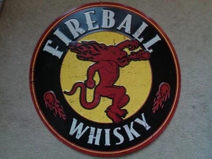 FIREBALL WHISKY RETRO TIN SIGN 21 INCH Brand New! WHISKEY DRAGON - Picture 1 of 3