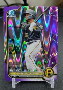 2022 Bowman Chrome Rodolfo Nolasco 1st Bowman /250 Purple RayWave Pirates Giants - Picture 1 of 7