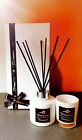 Luxury white diffuser & votive soy wax candle gift set - Wild Fig & Cassis 