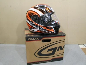 G-MAX FF-49 WARP TC26 HELMET ADULT LARGE WHITE/HI-VIS ORANGE - Picture 1 of 8