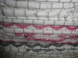 Linen House White Sheet set with embroidery 250 Thread Count Percale Cotton Fifi - Picture 1 of 8