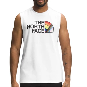 The North Face Men's White Pride Graphic Logo Tank Top Muscle Tshirt Medium NWT - Picture 1 of 2