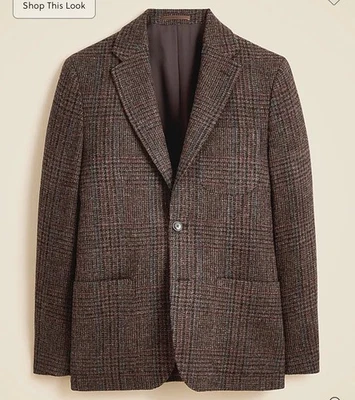 J. Crew Sportcoat in English wool tweed Chocolate Cherry Shetland Moon Sz 40S - Image 1 of 4