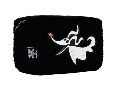 DISNEY COSMETIC MAKE UP BAG ZERO DOG NIGHTMARE BEFORE CHRISTMAS BLACK FAUX FUR - Image 1 of 2