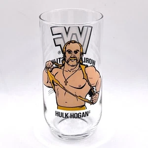 1990 Hulk Hogan WWF Wrestling Titan Sports Vintage Drinking Glass WWE WCW - Foto 1 di 4