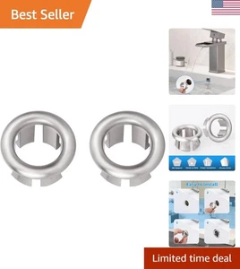 Sichere 6-Krallen Bad & Küche Spüle Überlauf Abdeckungen - 2 Stück in gebürstetem Nickel - Bild 1 von 7