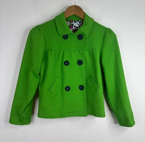 Abrigo de guisante Hartsrtrings vintage 10-12 verde Kelly cuello Peter Pan twee preppy Y2K - Imagen 1 de 9