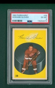 1962 Parkhurst Hockey Card - #28 Howard Glover, PSA 6 EXMT - Picture 1 of 2