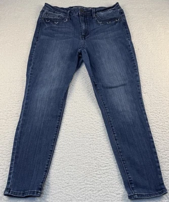 Seven7 Women's Mid Rise Skinny Rhinestone Embellished Jeans Size 12 - Image 1 of 4