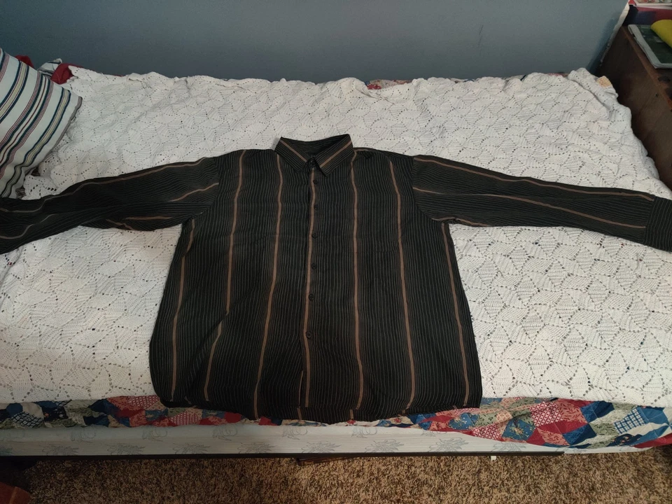 Haggard Men's Button Down Shirt L Long Sleeve Yellow Plaid - Image 1 of 4