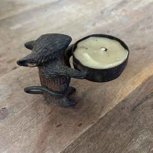 Portacandele per topi da giardino con finitura patina in rame - Foto 1 di 8