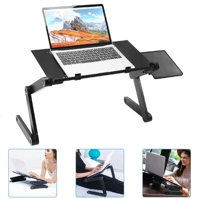 Adjustable Laptop Table Stand Lap Tray Sofa Bed Notebook Foldable Desk Cool Fan - Image 1 of 4