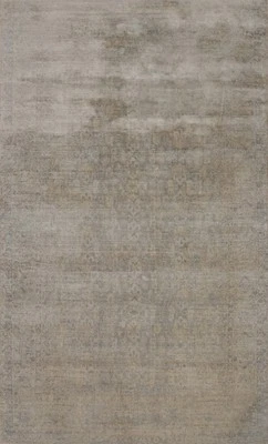 Handmade Oriental Transitional Silk Carpet Earth Tone Oushak Style Rug 5x8 Ft - Image 1 of 4