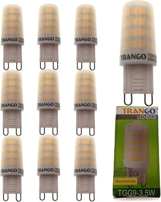 10er Pack G9 LED Leuchtmittel warm-weiß 3000K direkt 230V G9-3.5W-10 Trango - Bild 1 von 4
