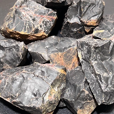 Piedras crudas grandes de ónix negro (por pieza o libra) al por mayor Foto 1 de 2