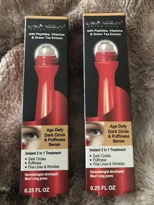 2x Nuevo Skin Nutritions Rodillo para ojos Age Defy Suero para ojeras e hinchazón .25 OZ Foto 1 de 3
