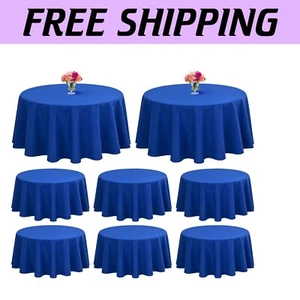 8 Pack Royal Blue 70 Inch Round Tablecloths - Elegant Polyester Table Covers - Picture 1 of 10