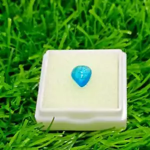 1.5 Carats Pendeloque or Pear Cabochon, Turquoise Color Natural Apatite Gemstone - Picture 1 of 4
