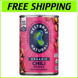 Organic Chili Beans, No Salt Added - 15 Oz Pack of 12 for Healthy Meals - Picture 1 of 6