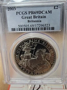 2009 Britannia £2 proof Silver 1oz PCGS PF69 DCAM - Picture 1 of 2