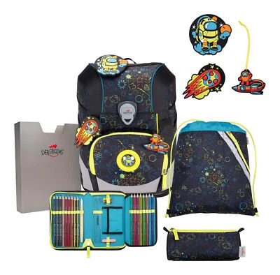 DerDieDas ErgoFlex Tiny Exklusiv LED Schulranzenset 5-teilig Crazy Neu - Bild 1 von 4