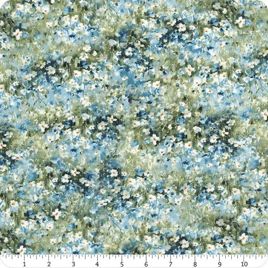 Wilmington Prints * Blue Harmony Multi Floral Field * 33902-471 - Image 1 of 1