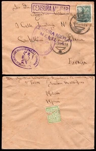Melilla - Guerra Civil - Edi o 870 - Mat "Melilla 11/Ag./39" + 2 censuras + - Picture 1 of 1